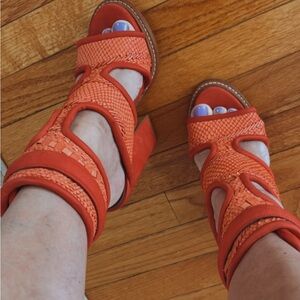 Chic Vibrant Orange Strappy Heels